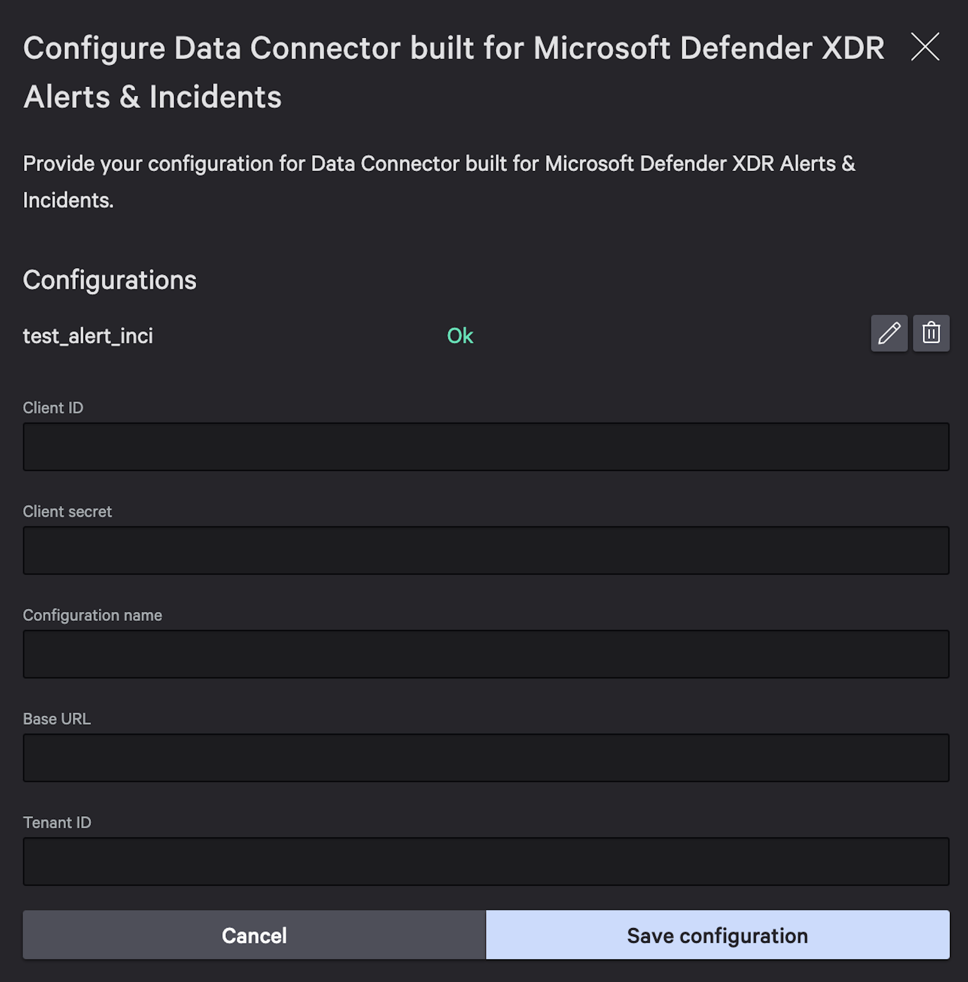 data connector built for microsoft defender xdr alerts & incidents